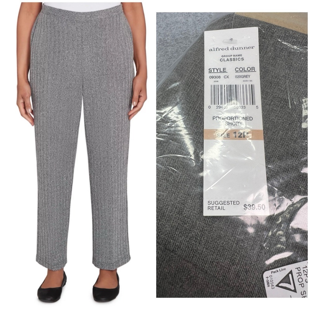 Alfred Dunner Petite Classic Fit Proportioned Short Pull On Pants Size 12P NEW
